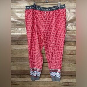 Cuddl Duds Women’s Lounge Pants Nordic Snowflake Fleece Wear Pajama Tapered XL